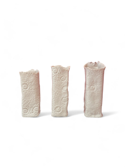 Trio of Porcelain Stem Vases