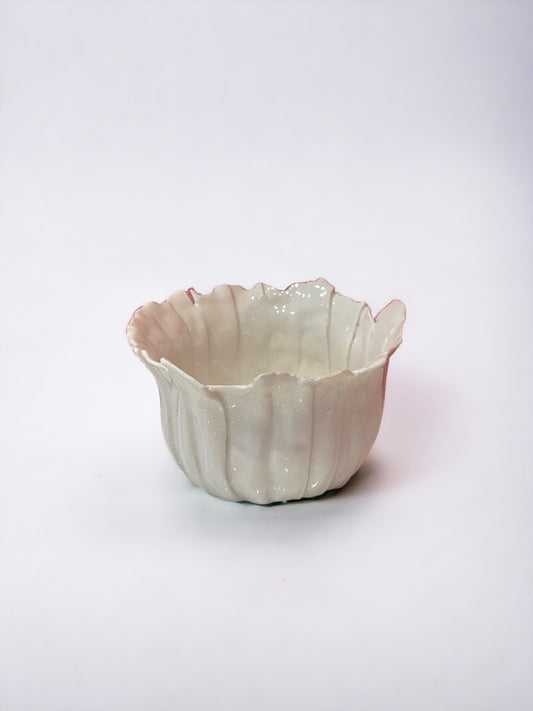 Small Pleated Porcelain Bowl