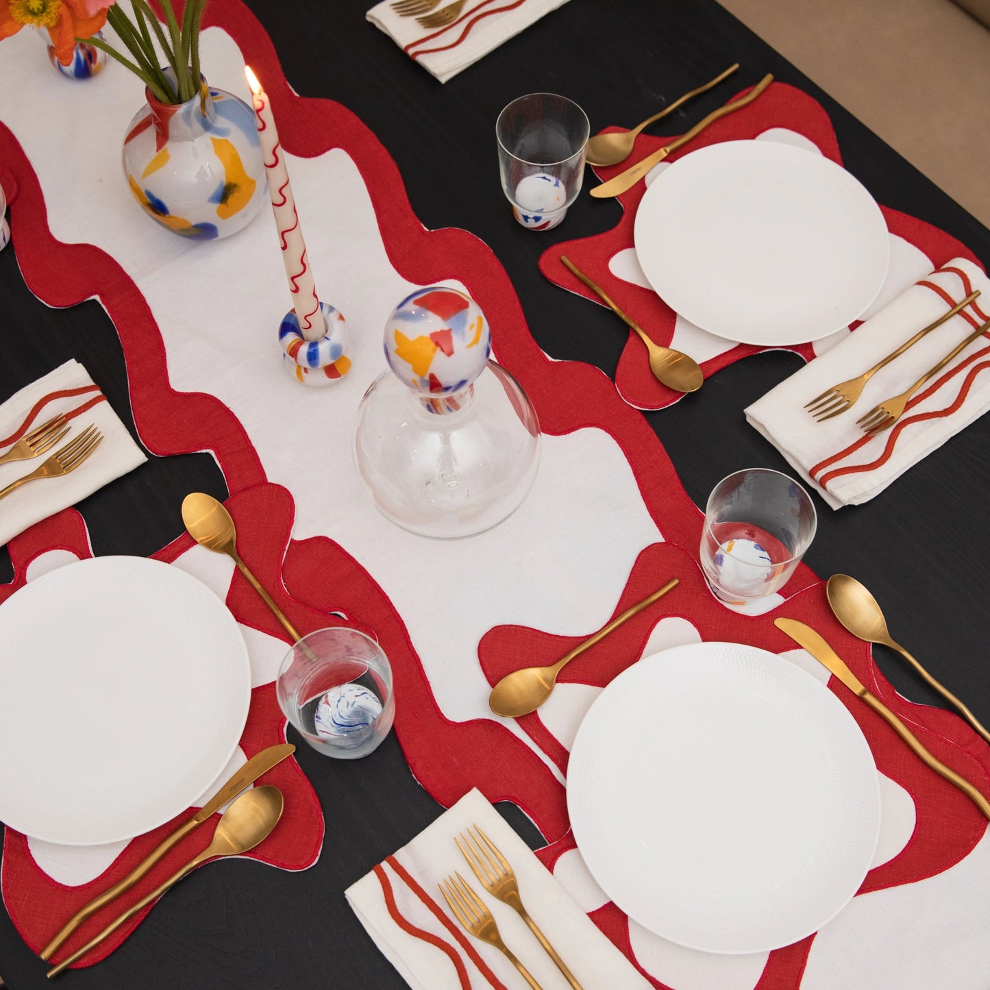 Squiggle Linen Placemats, Set of 4