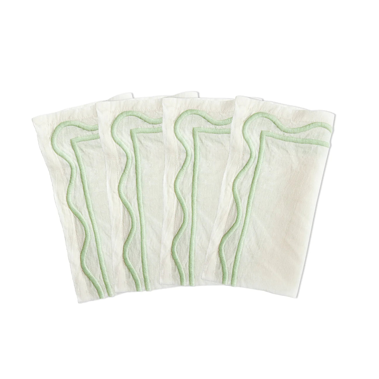 Colorblock Embroidered Napkins, Set of 4