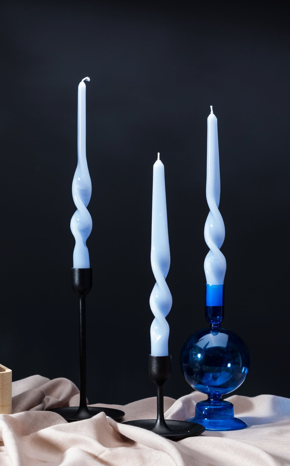Lacquered Twist Tapered Candles, Set of 2