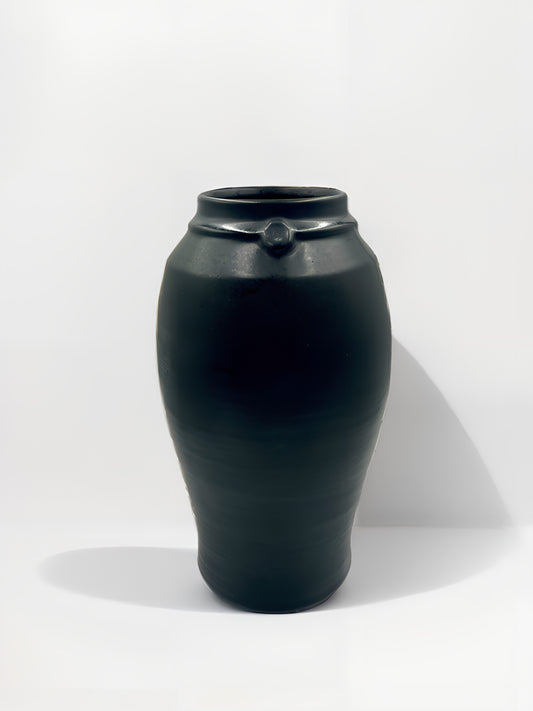 Nicholas Newcomb Banded Vase in Matte Black, Large