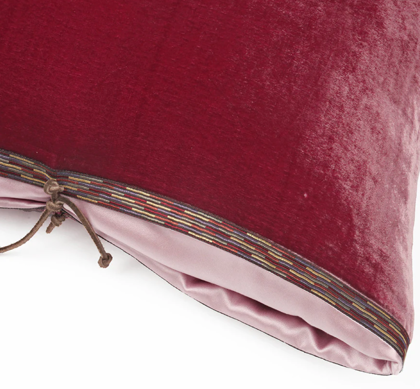 Silk Velvet Cushion, Raspberry