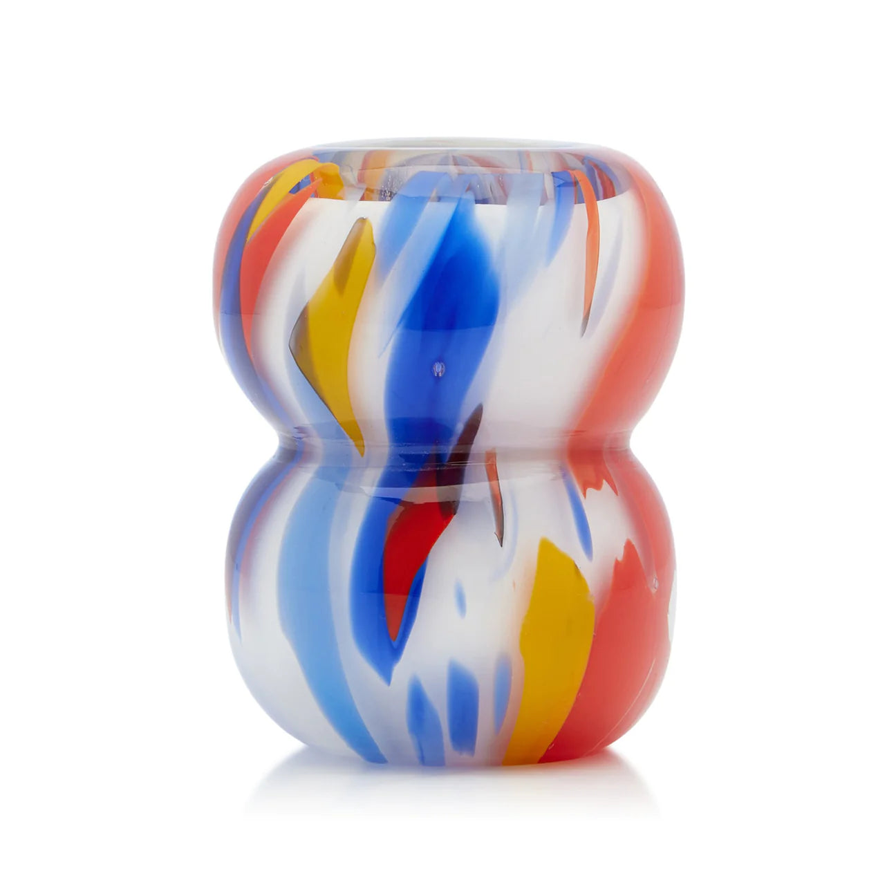 Primary Confetti Hand Blown Glass Candleholder