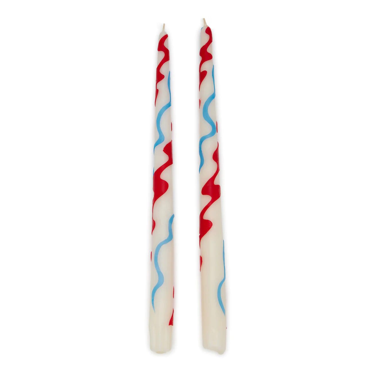 Hand-Applied Wax Découpage Taper Candles, Set of 2