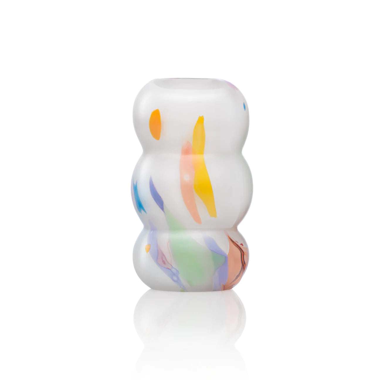 Confetti Color Hand Blown Glass Candleholder