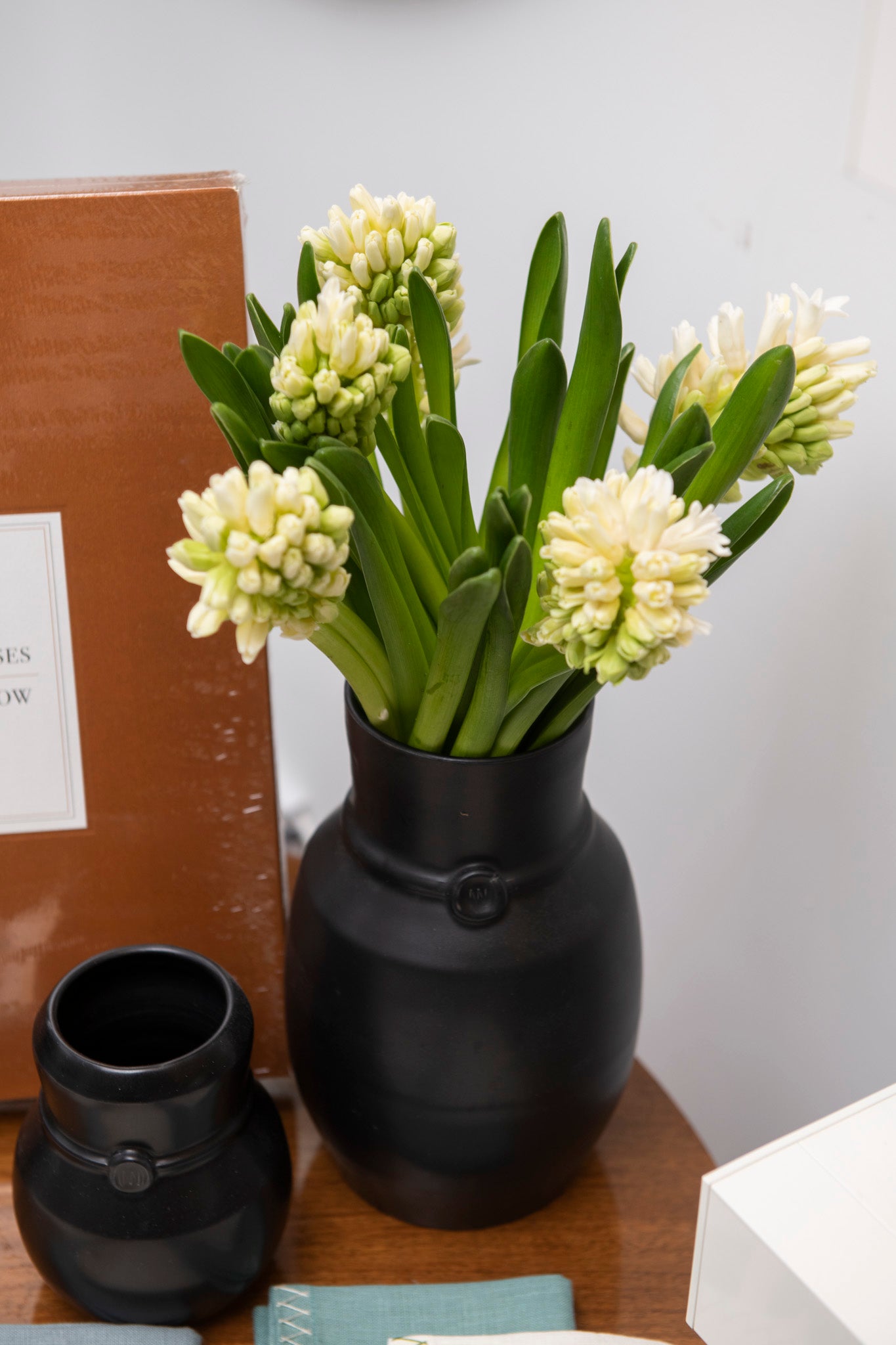 Nicholas Newcomb Banded Vase in Matte Black, Medium