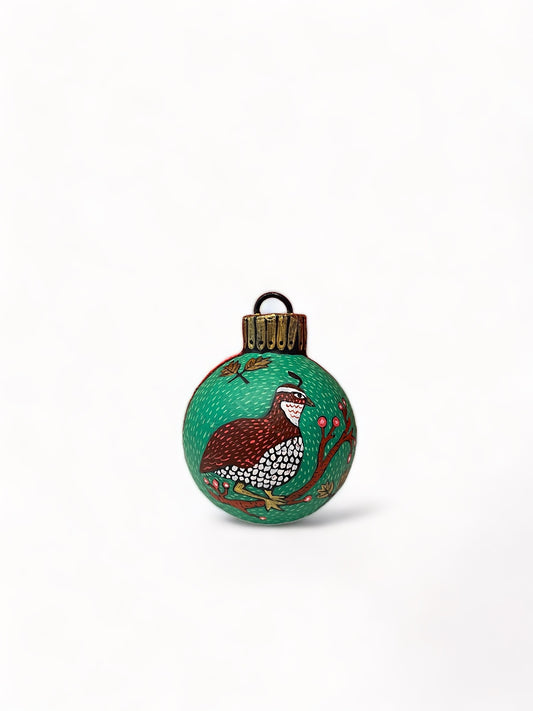 Gambel's Quail Papier Mâché Christmas Ornament, Medium