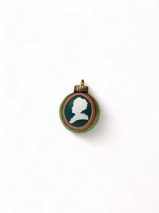 Cameo Papier Mâché Christmas Ornament, Small