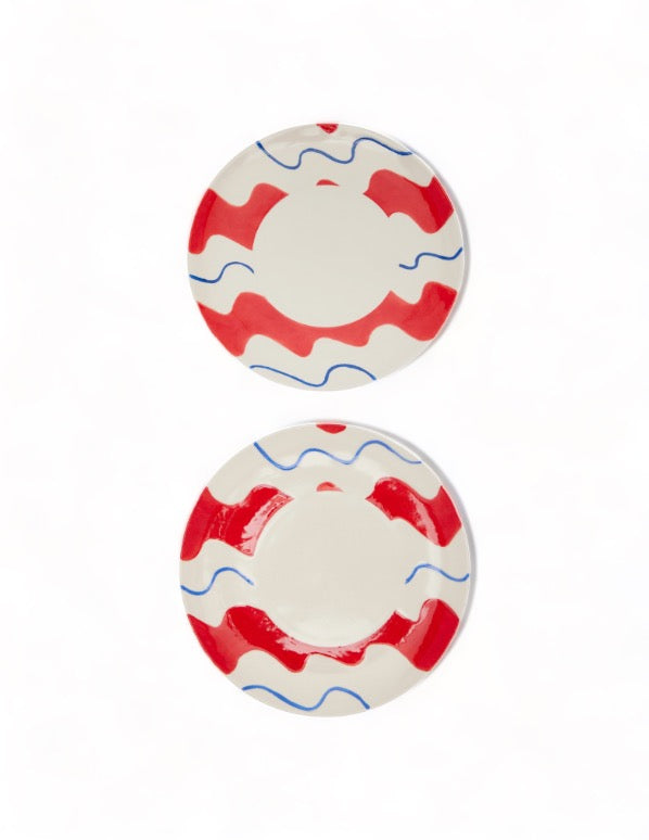Squiggle Dinner Plates, Set of 4