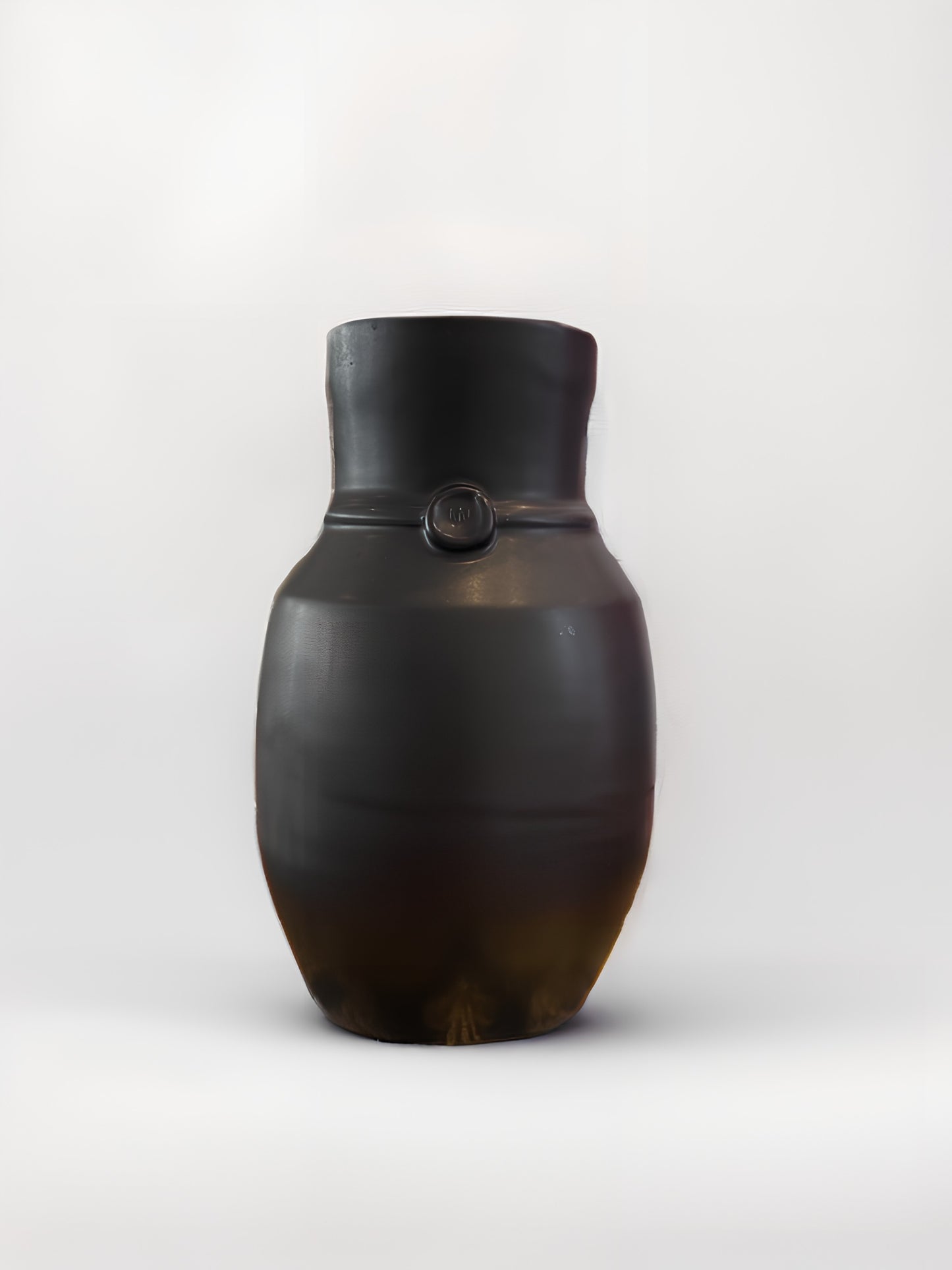 Nicholas Newcomb Banded Vase in Matte Black, Medium