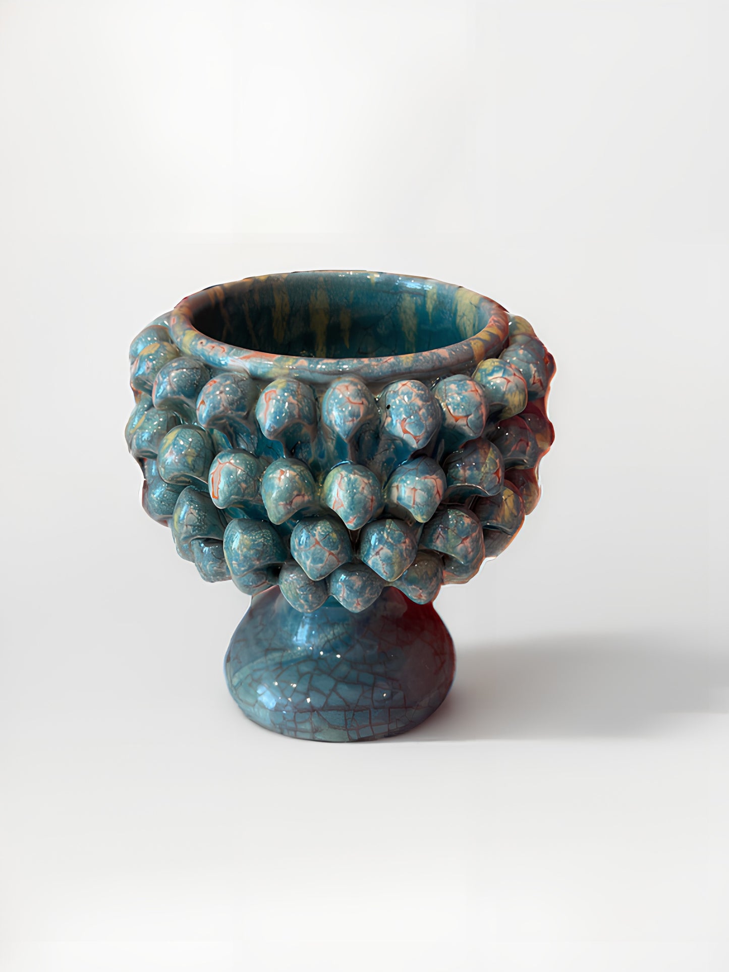 Medium Sicilian Pine Cone Pedestal Bowl, 20 cm