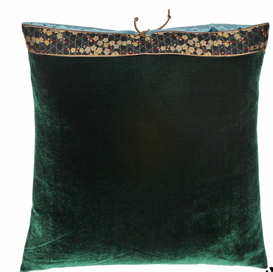 Silk Velvet Cushion, Spruce